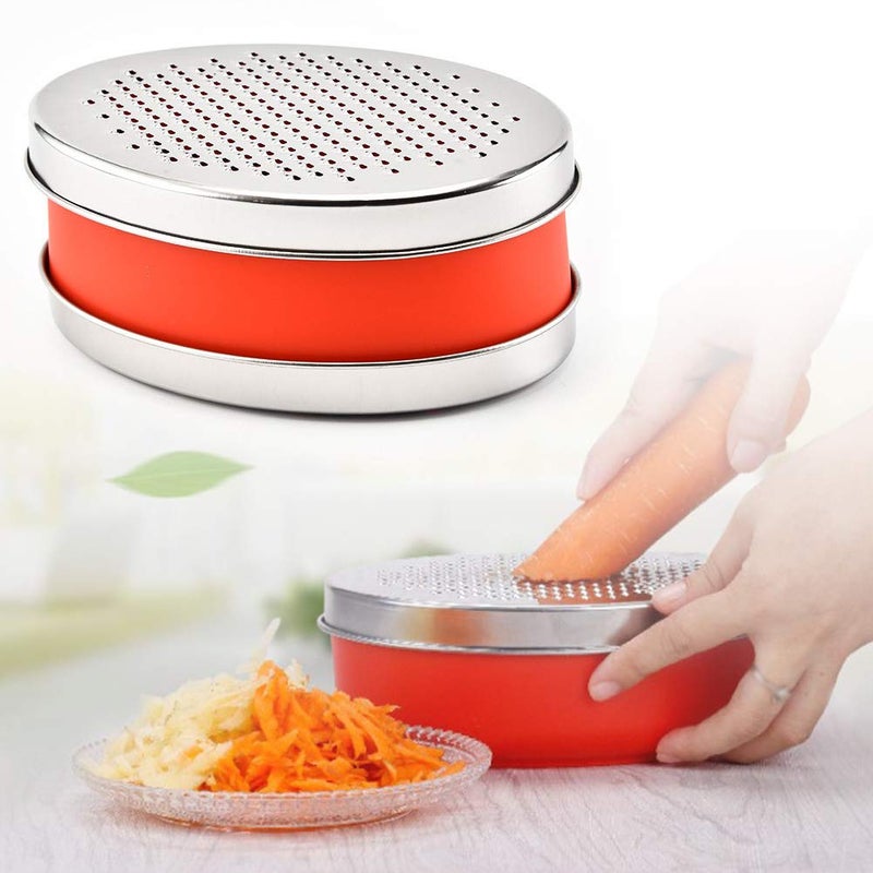 LVOERTUIG Stainless Steel Cheese Grater with Airtight Food Storage Container & Lid - Multi-Purpose Kitchen Tool for Grating Cheese, Vegetables, Ginger, and Citrus Fruits - Ideal for Home & Picnic Use - Image 4